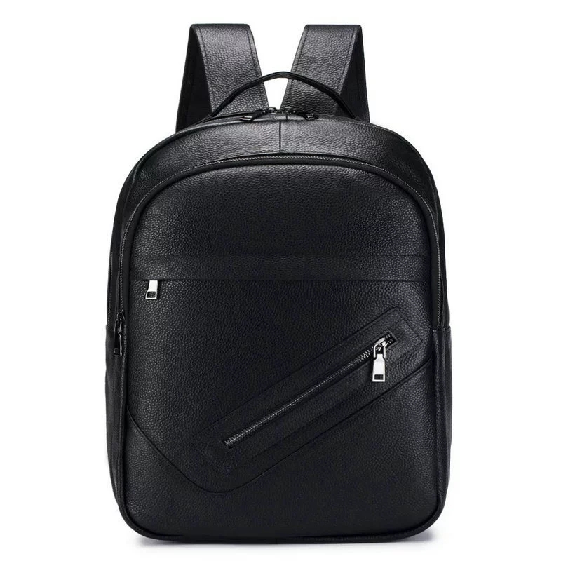 Leather Work Rucksack - Czarny plecak na laptopa z prawdziwej