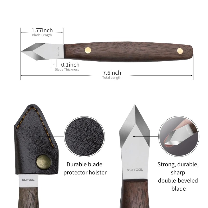 Ręcznie robiony nóż do rzeźbie – Leatherwork Knife Sheath recenzja i cena